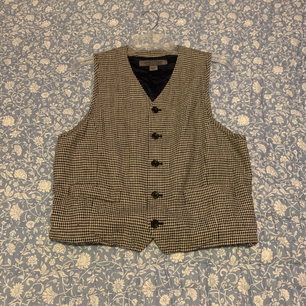 Black and white checkered structure vest size small